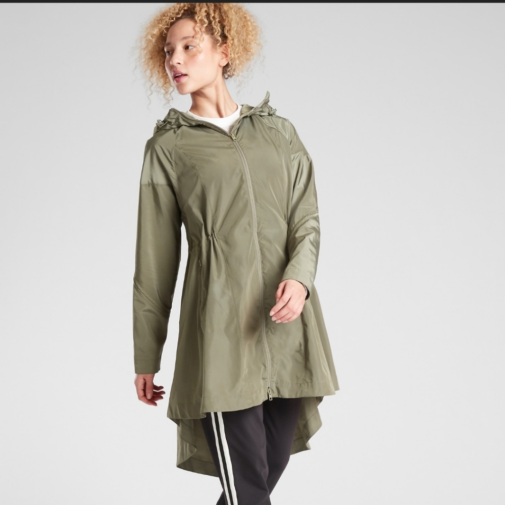 ATHLETA Nwot Solar Wind And Rain Anorak Medium Tall Black